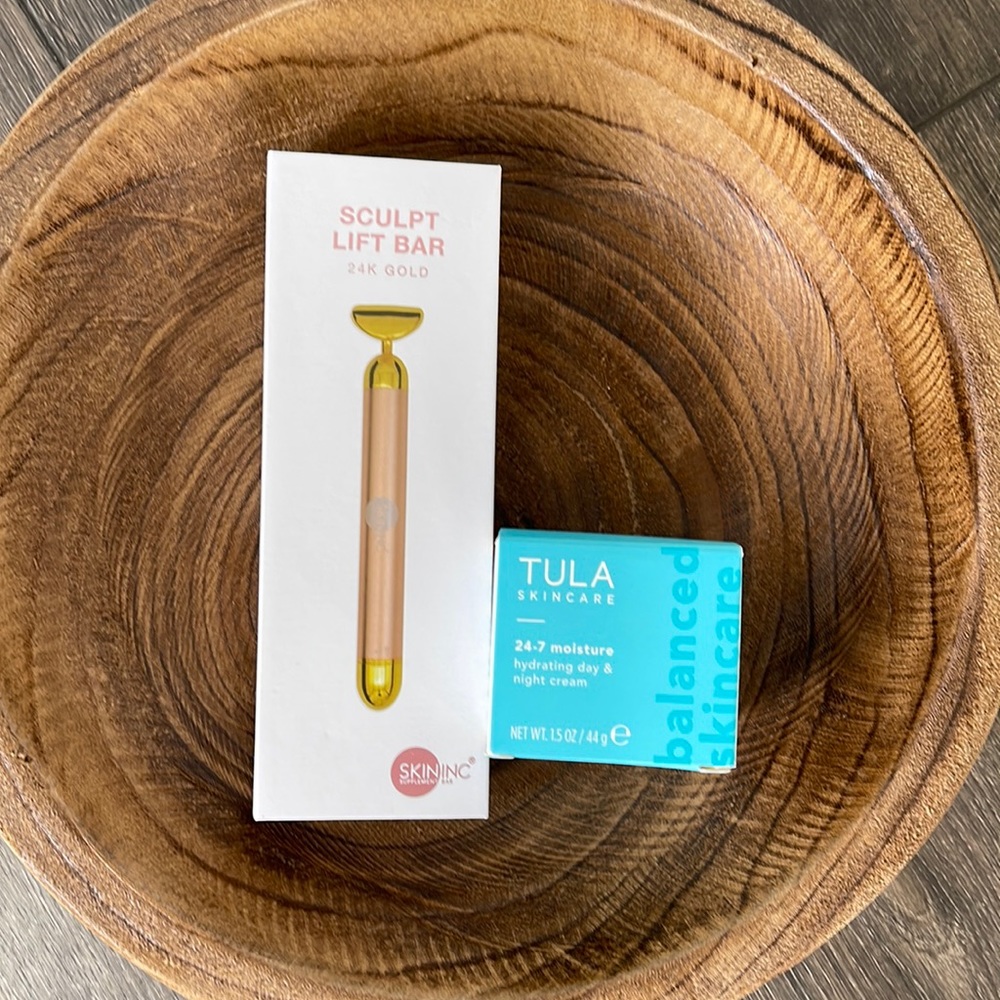 Skincare Bundle: 24K gold Sculpt Lift Bar and Tula 24/7 day and night cream
